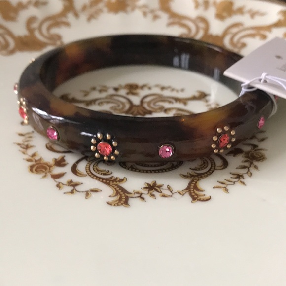 J. Crew Jewelry - Kate spade Tortoise & Pink Rhinestone Bracelet NWT